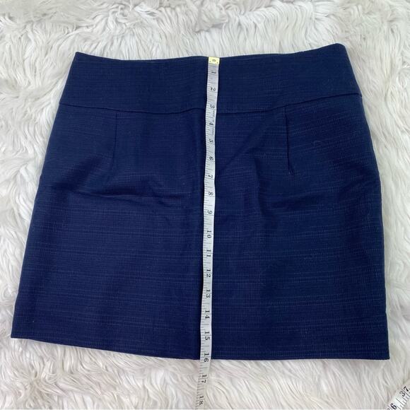 J. Crew Factory Preppy Textured Cotton Mini Skirt Navy Blue Size 6 - Picture 4 of 7